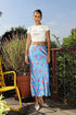 BLUE TULIP  FLOWER LONG SKIRT
